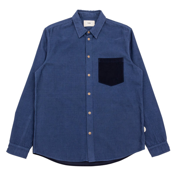 2 Tone Baby Cord Shirt - Prussian Blue