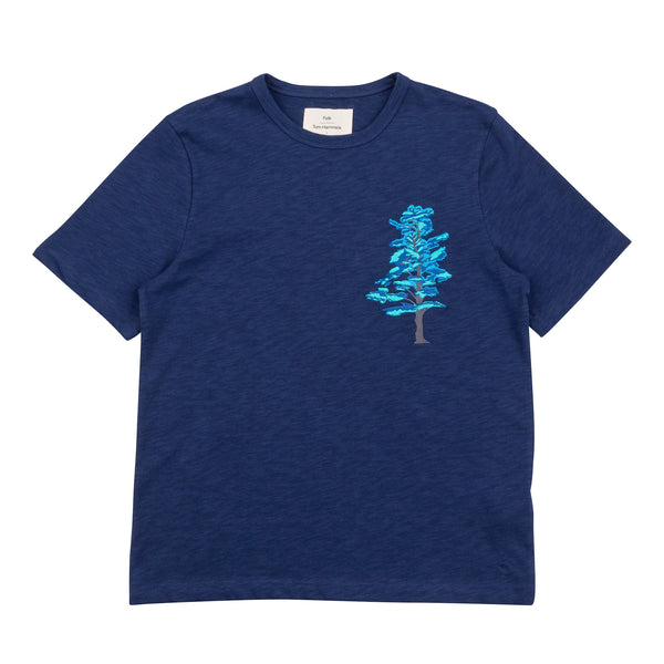 Slub Embroidered Tee - Navy TH