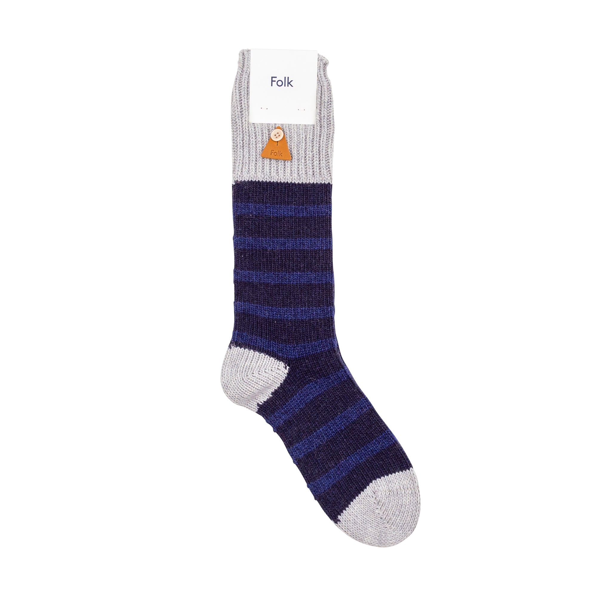 Folk | Wool Stripe Sock - Navy