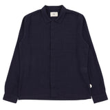 Patch Shirt - Navy Open Weave Check