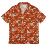SS Soft Collar Shirt - Coil Print Ochre