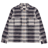 Patch Overshirt - Navy Basket Weave Check