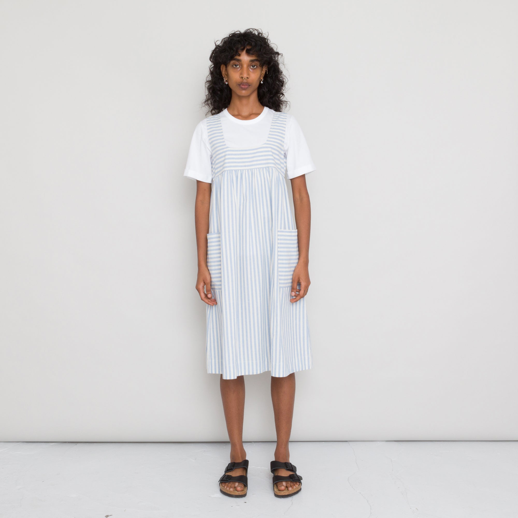 Patch Pocket Dress Women's - Cornflower Ecru Stripe – Folk
