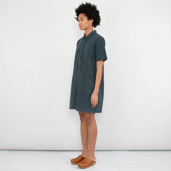 A-Line Zip Dress - Forest Green Chunky Cord