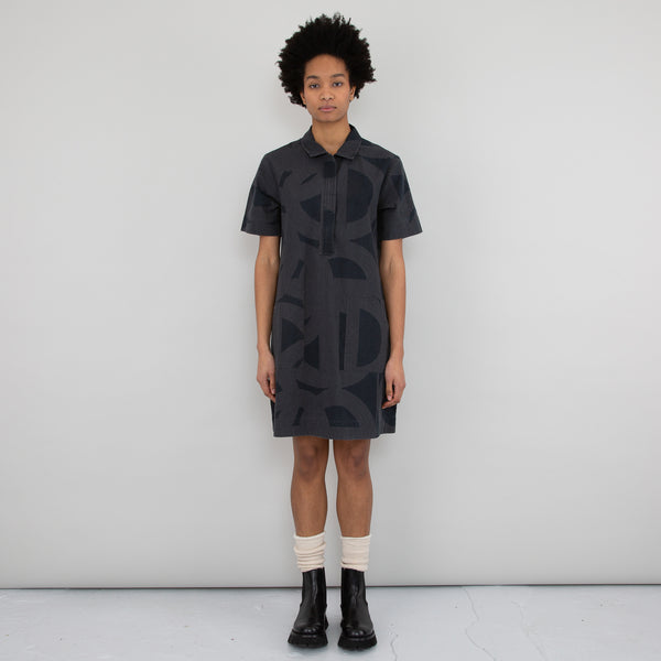 A-Line Zip Dress - Link Print Dark