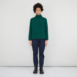 Folk | Open Funnel Neck Jumper - Forest Green