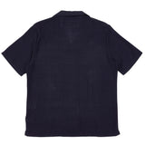 SS Soft Collar Shirt - Navy Open Weave Check