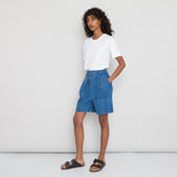 Pleated Shorts - Denim