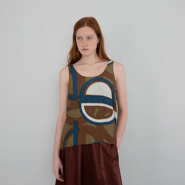 Scoop Back Vest - Link Print Multi
