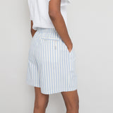 Wide Signal Shorts Women's - Cornflower Ecru Stripe