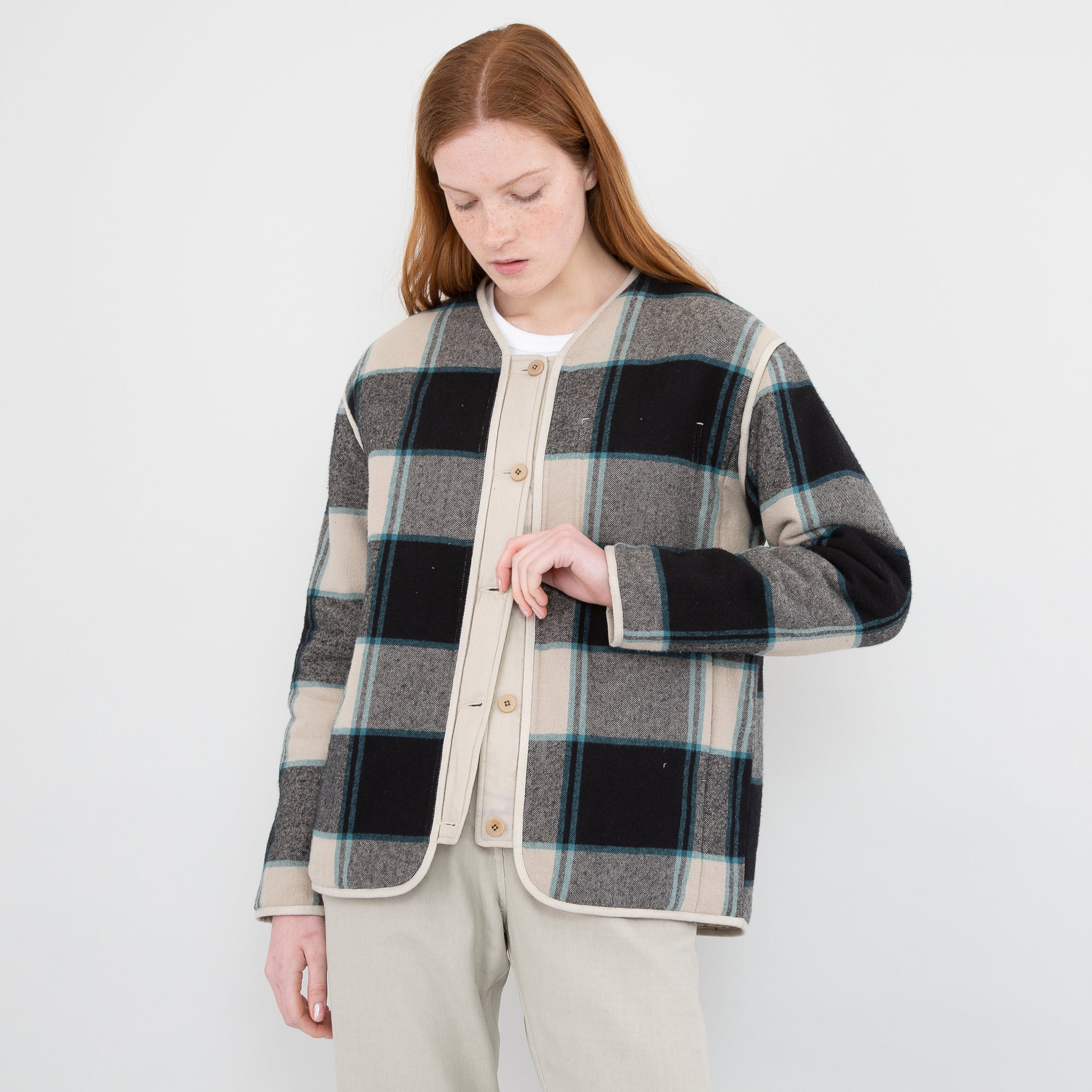 Folk | Wadded Coat - Alpine Green Blanket Check