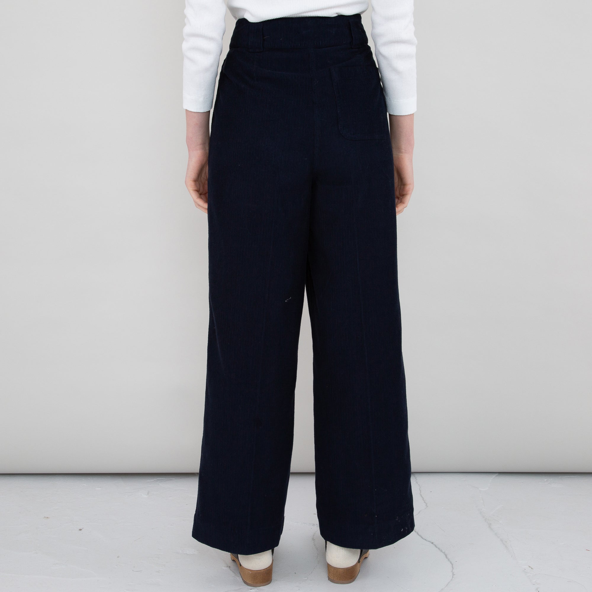 Folk | Pleated Pant - Navy Cord