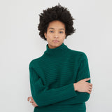 Folk | Open Funnel Neck Jumper - Forest Green