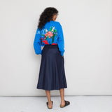 Embroidered Boxy Sweat Women's - Ocean Blue