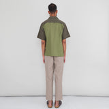 2 Tone Soft Collar Shirt - Olive