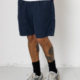 Relaxed Assembly Short - Dark Navy Cotton Linen