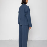 Folk | Folk Relaxed Fit Blazer - Soft Indigo Overdyed Stripe