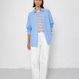 Boyfriend Shirt - Sky Blue Seersucker