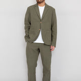 Cotton Linen Blazer - Olive