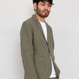 Cotton Linen Blazer - Olive