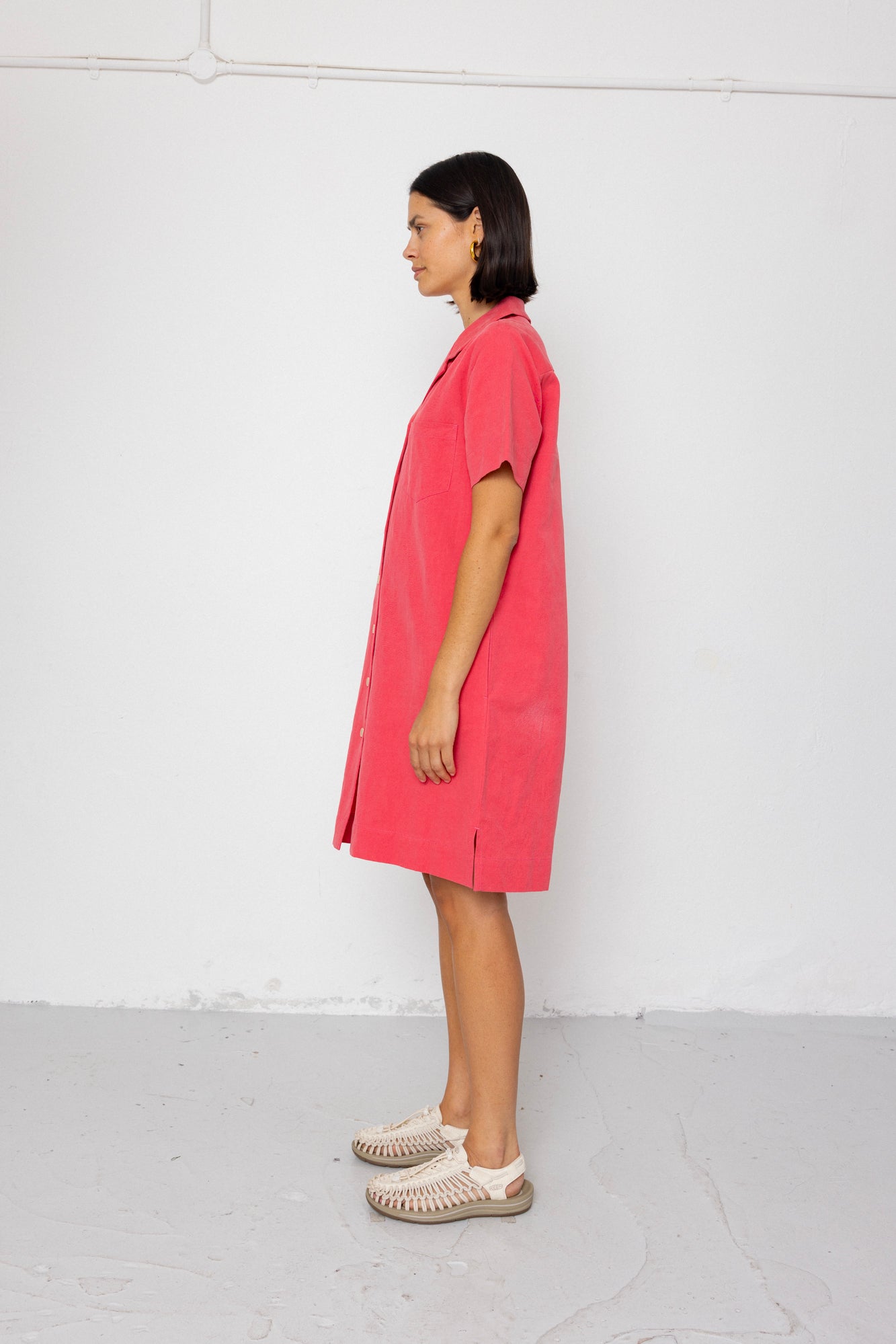 Folk | Folk Shirt Dress - Rose Red
