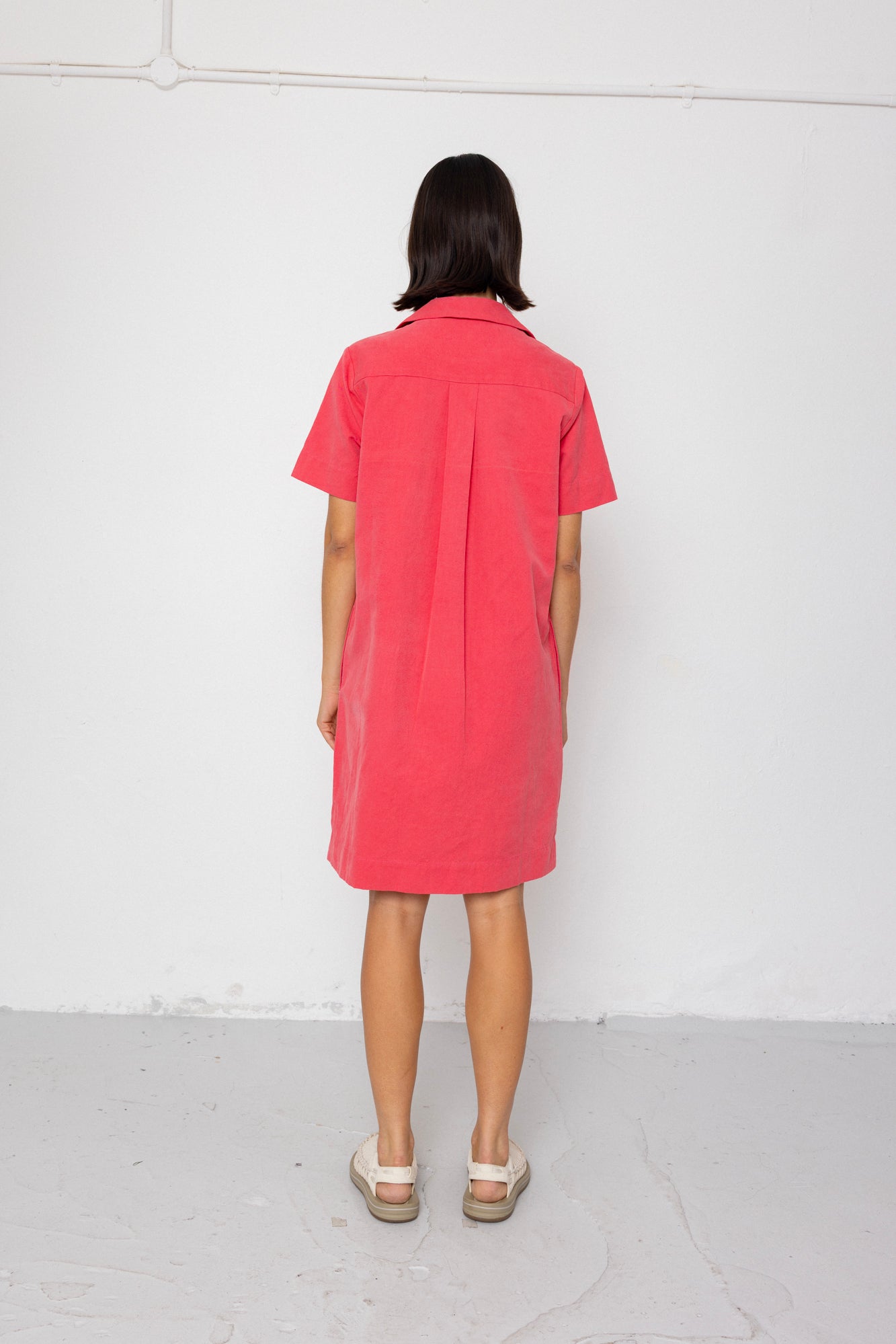 Folk | Folk Shirt Dress - Rose Red