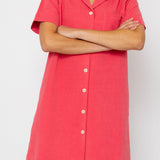 Folk | Folk Shirt Dress - Rose Red