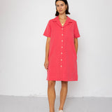 Folk | Folk Shirt Dress - Rose Red