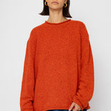 Slouch Crew Jumper - Red Oxide