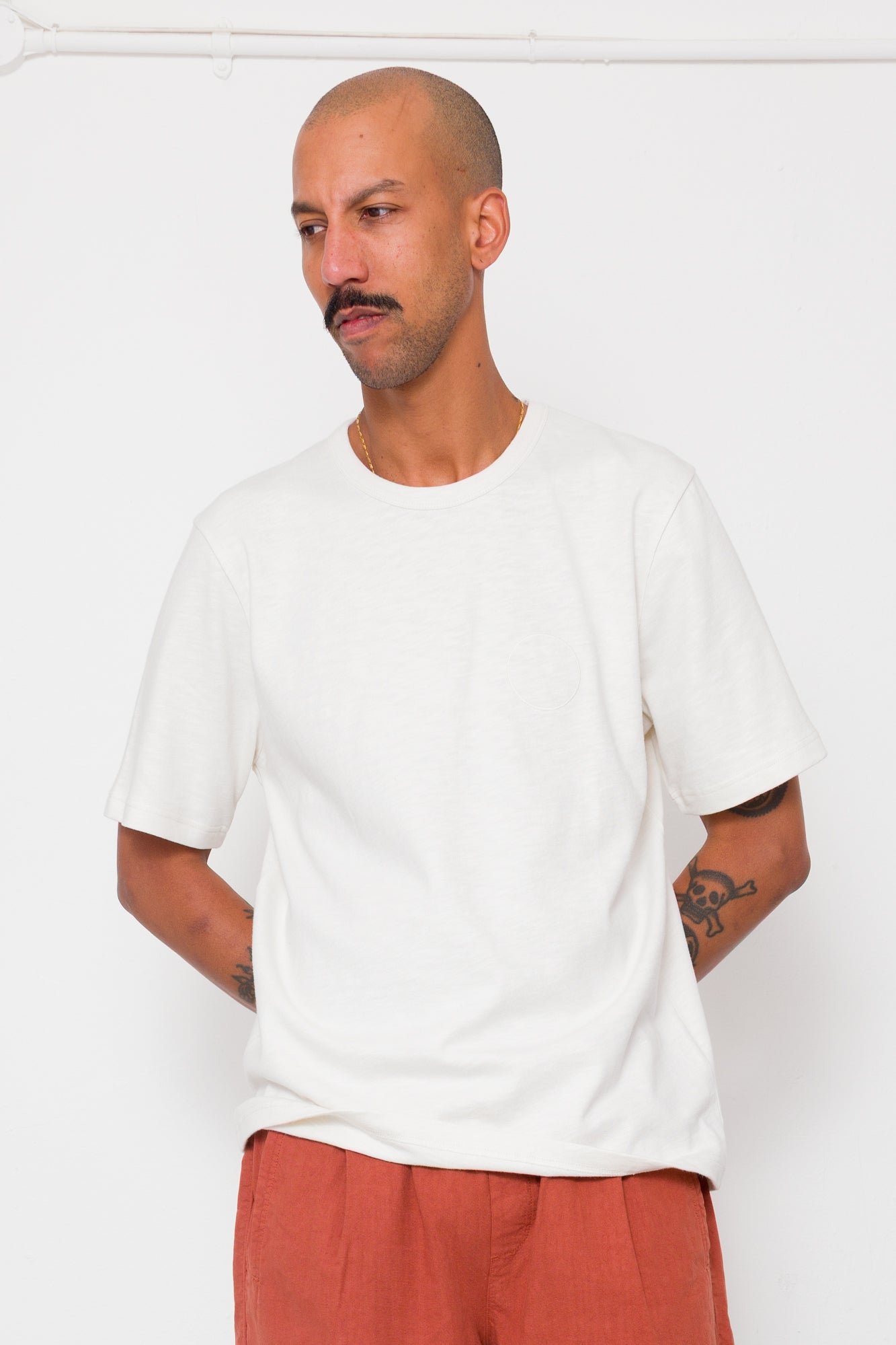 Folk | Folk Slub Embroidered T-Shirt - Off White