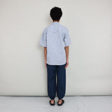 Xenia Telunts - Short-Sleeve Edoh Shirt  - Blue Stripe