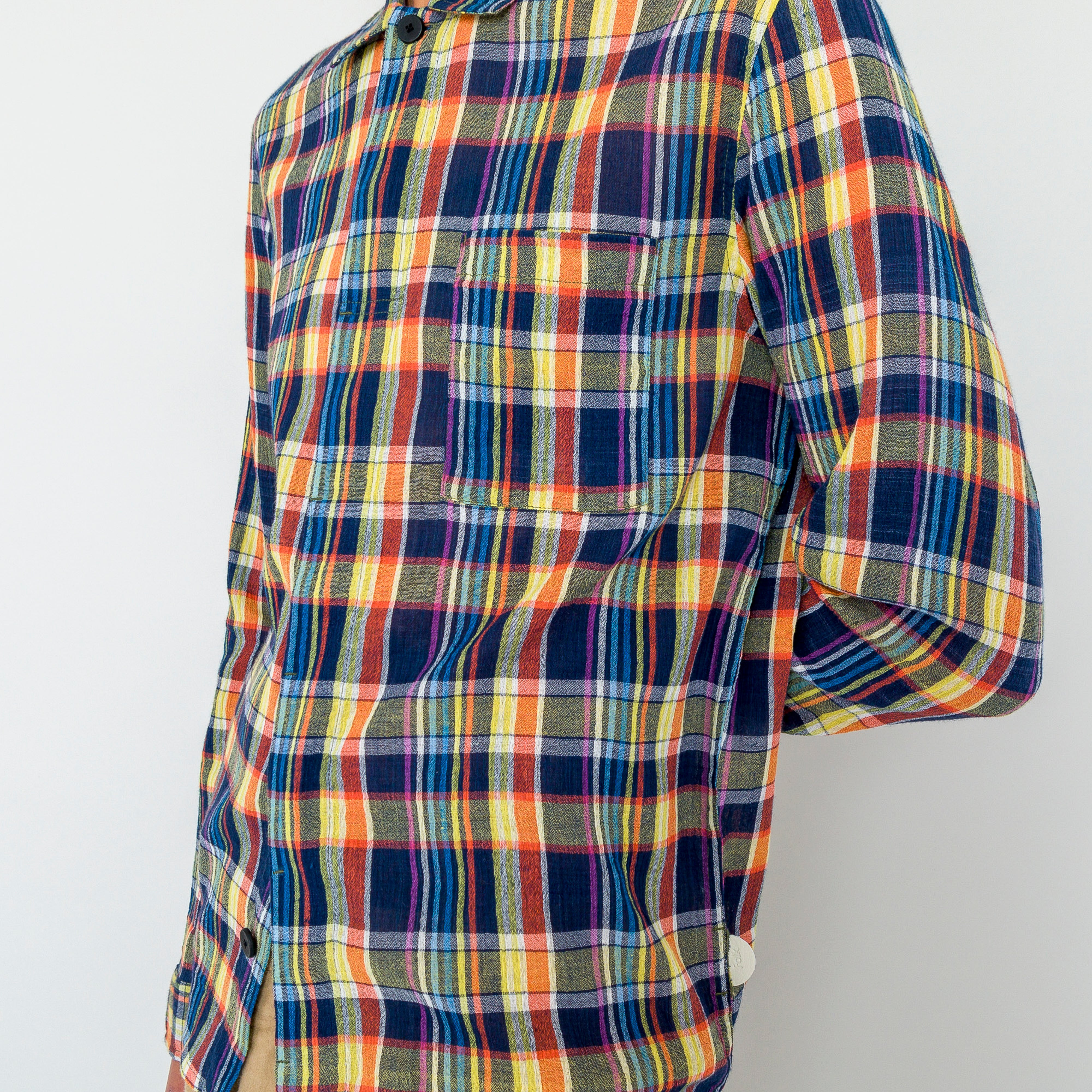 Folk | Patch Shirt - Navy Multicolour Check