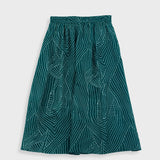 Full Seam Skirt - Vintage Green Stitch Print
