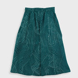 Full Seam Skirt - Vintage Green Stitch Print