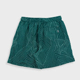Wide Signal Shorts - Vintage Green Stitch Print
