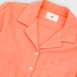 Short Sleeve Soft Collar Shirt - Coral Double Layer Voile
