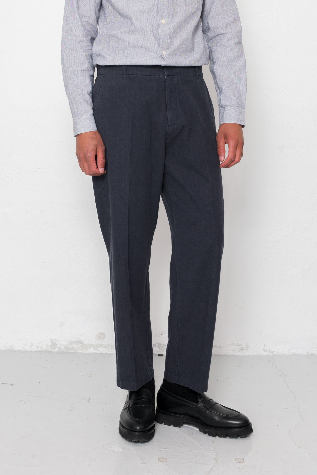 Folk | Folk Lunar Suit Trouser - Soft Black Cotton Linen