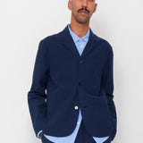 Folk | Folk Wide Fit Blazer - Navy Textured Cotton