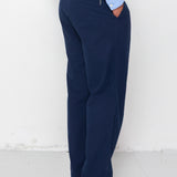 Folk | Folk Wide Fit Trouser - Navy Textured Cotton