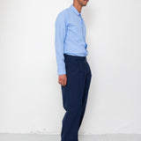 Folk | Folk Wide Fit Trouser - Navy Textured Cotton