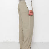 Folk | Folk Wide Fit Trouser - Silver Sage Herringbone