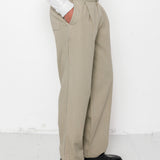 Folk | Folk Wide Fit Trouser - Silver Sage Herringbone