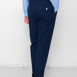 Folk | Folk Assembly Suit Trouser - Navy Crinkle Stripe