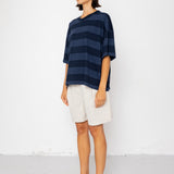 Folk | Folk Boyfriend T-Shirt - Navy / Blue Stripe