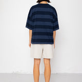 Folk | Folk Boyfriend T-Shirt - Navy / Blue Stripe