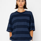 Folk | Folk Boyfriend T-Shirt - Navy / Blue Stripe
