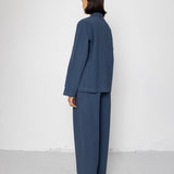 Folk | Folk Relaxed Fit Blazer - Soft Indigo Overdyed Stripe
