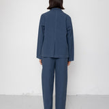 Folk | Folk Relaxed Fit Blazer - Soft Indigo Overdyed Stripe