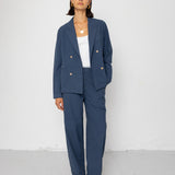 Folk | Folk Suit Trousers - Soft Indigo Overdyed Stripe