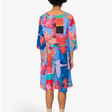 Joana Day Dress - Blue Tulip Print